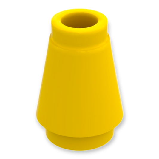 LEGO Cone 1x1 with Top Groove in Yellow