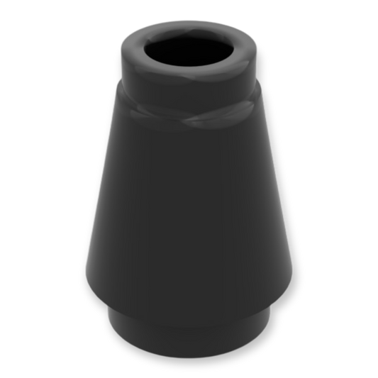 LEGO Cone 1x1 with Top Groove in Black