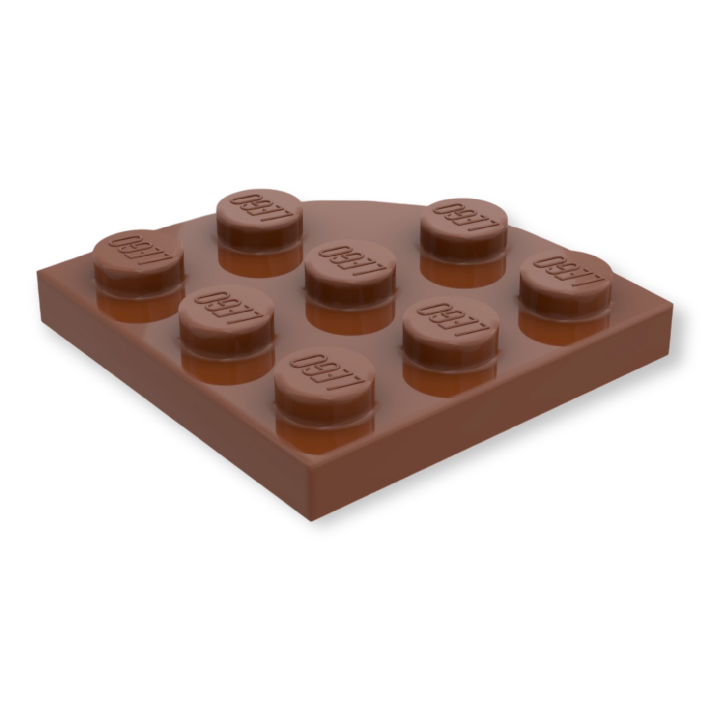 LEGO Plate Round Corner 3x3 - Reddish Brown