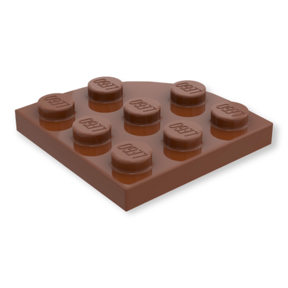 LEGO Plate Round Corner 3x3 - Reddish Brown