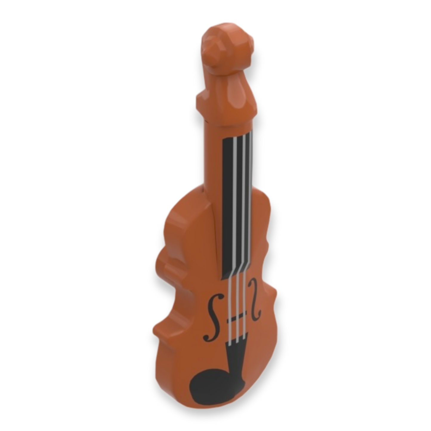 LEGO® Minifiguren-Utensil – Violine mit silbernen Saiten, schwarzem Griffbrett, F-Löchern und Kinnhalter