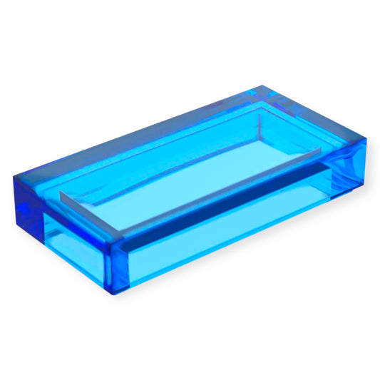 LEGO Fliese 1x2 - Transparent Dunkelblau