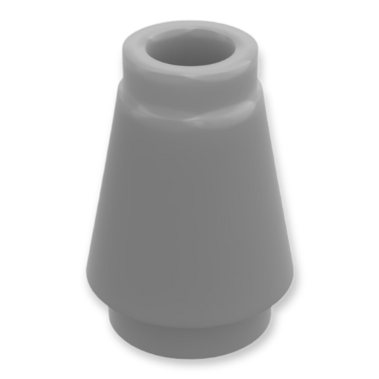 LEGO Cone 1x1 with Top Groove in Flat Silver