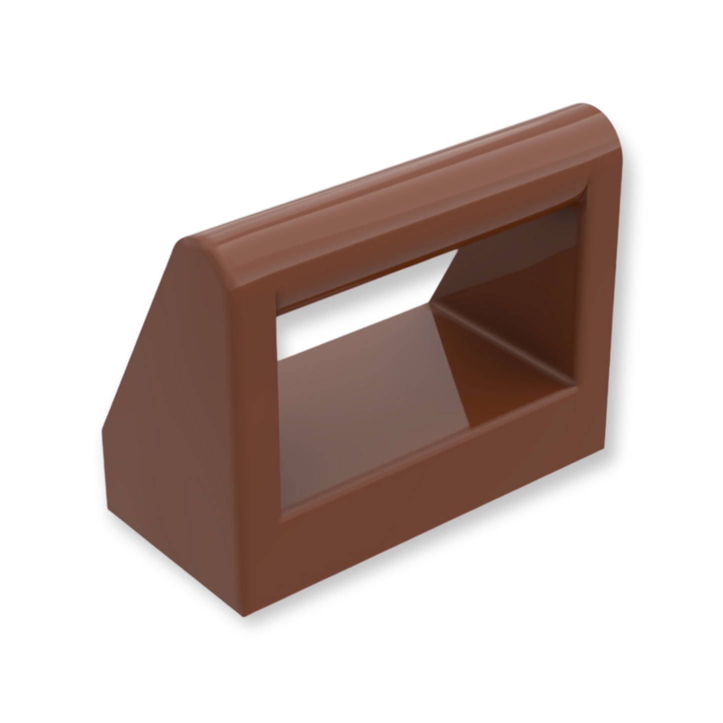 LEGO Tile Modified 1x2 with Bar Handle in Reddish Brown