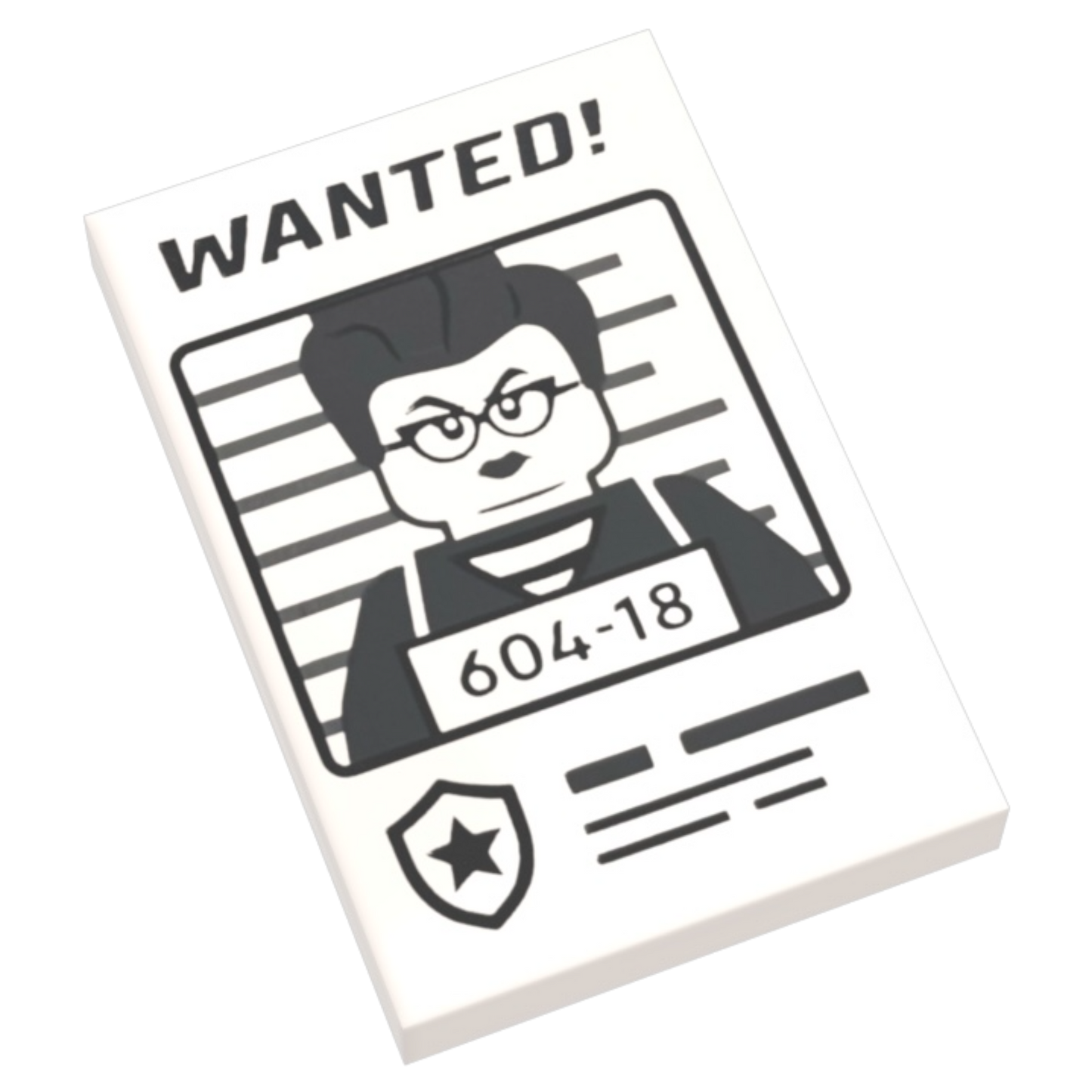 LEGO Tile 2x3 - WANTED! Minifigur 604-18