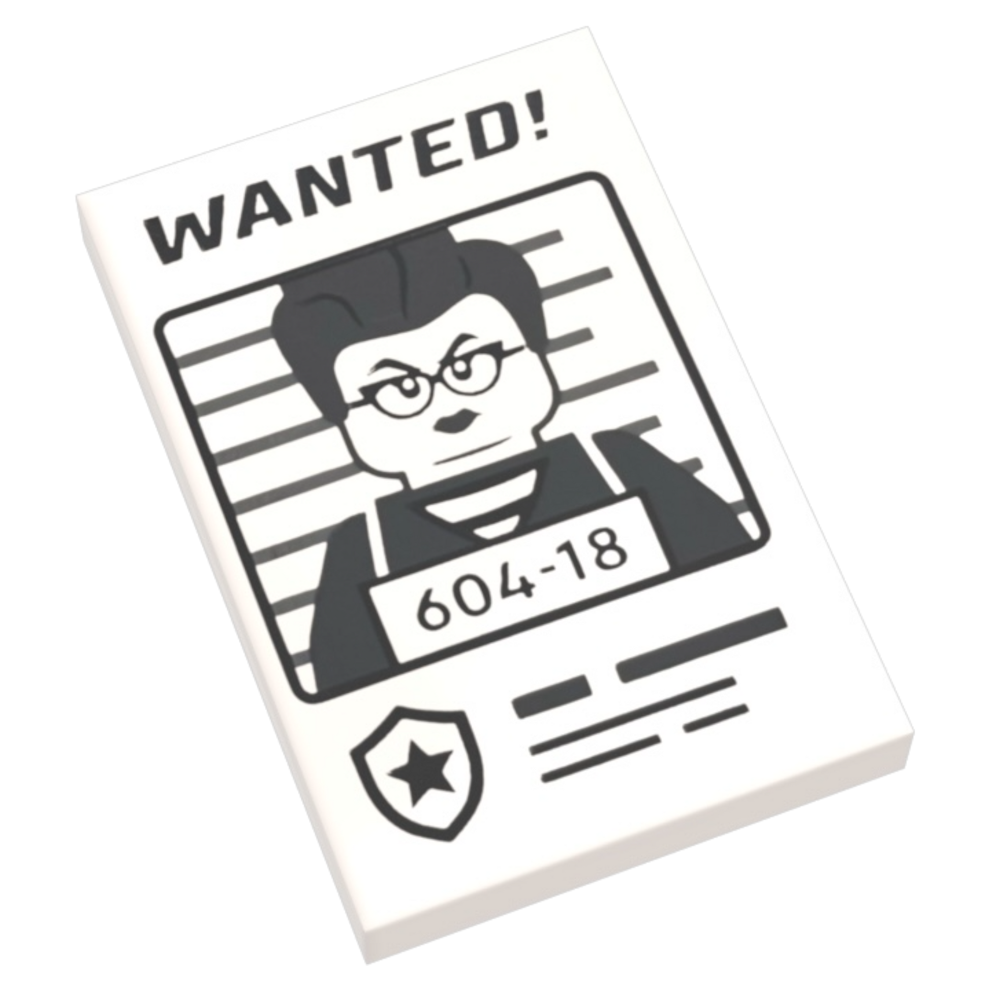 LEGO Tile 2x3 - WANTED! Minifigur 604-18