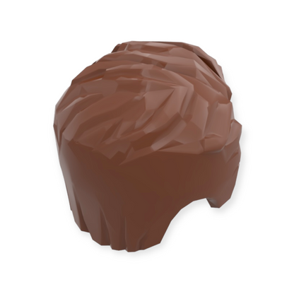 LEGO Hairstyle No. 105 - Combed to the left, tousled and short sideburns - Reddish Brown