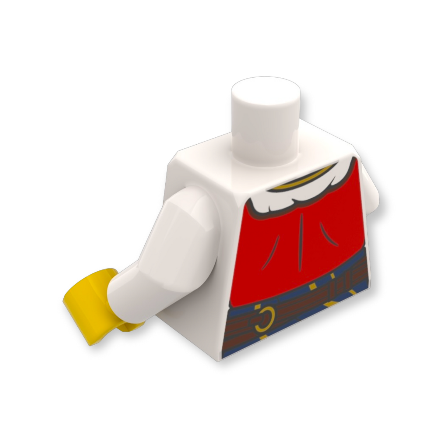 LEGO Torso - 6635 Piratin mit weißem Rüschenhemd mit Weste und Schärpe