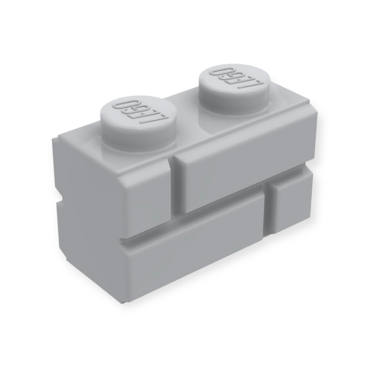 LEGO Brick Modified 1x2 - Mauerstein in Light Bluish Gray