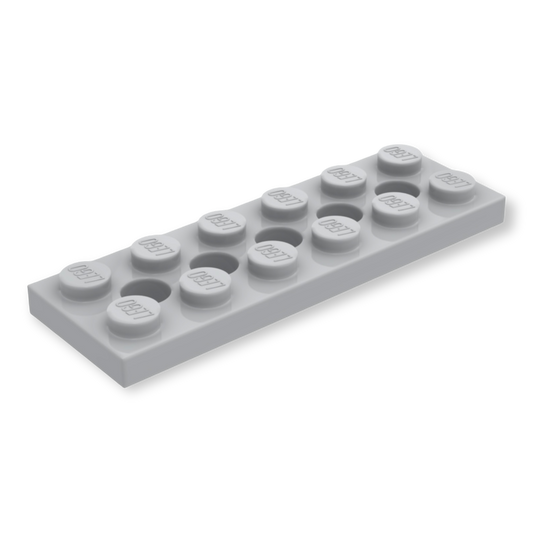 LEGO Technic Plate 2x6 with 5 Holes - Light Bluish Gray