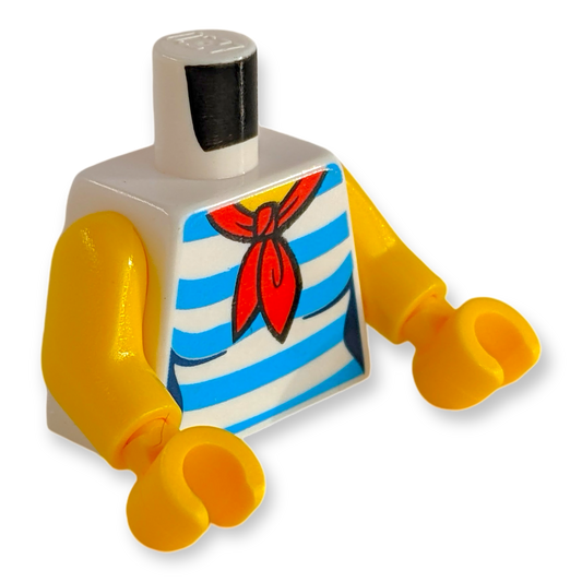 LEGO Torso - 2807 Shirt with horizontal stripes and red scarf