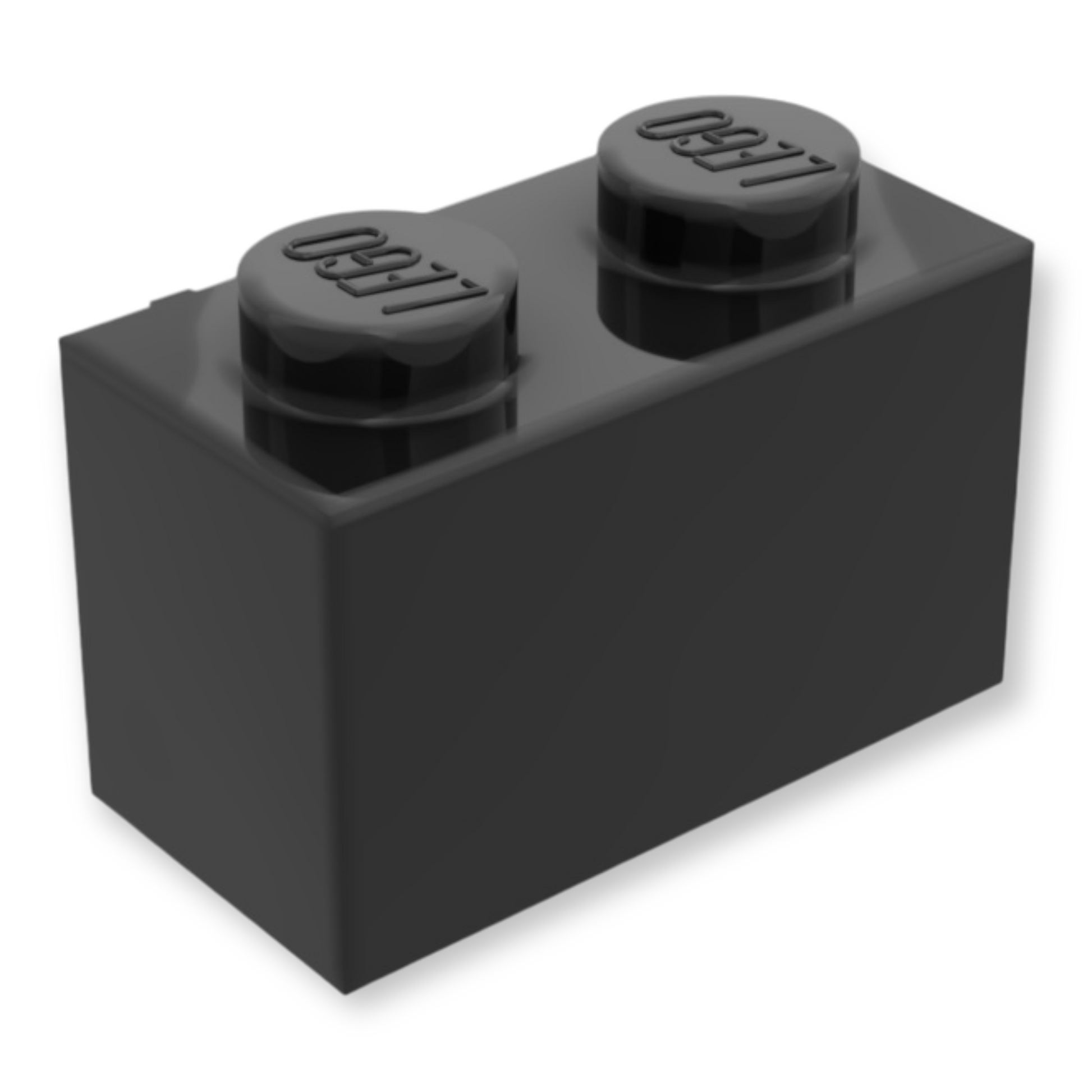 LEGO Brick Modified 1x2 - mit Open O Clip (Vertikal) in Black