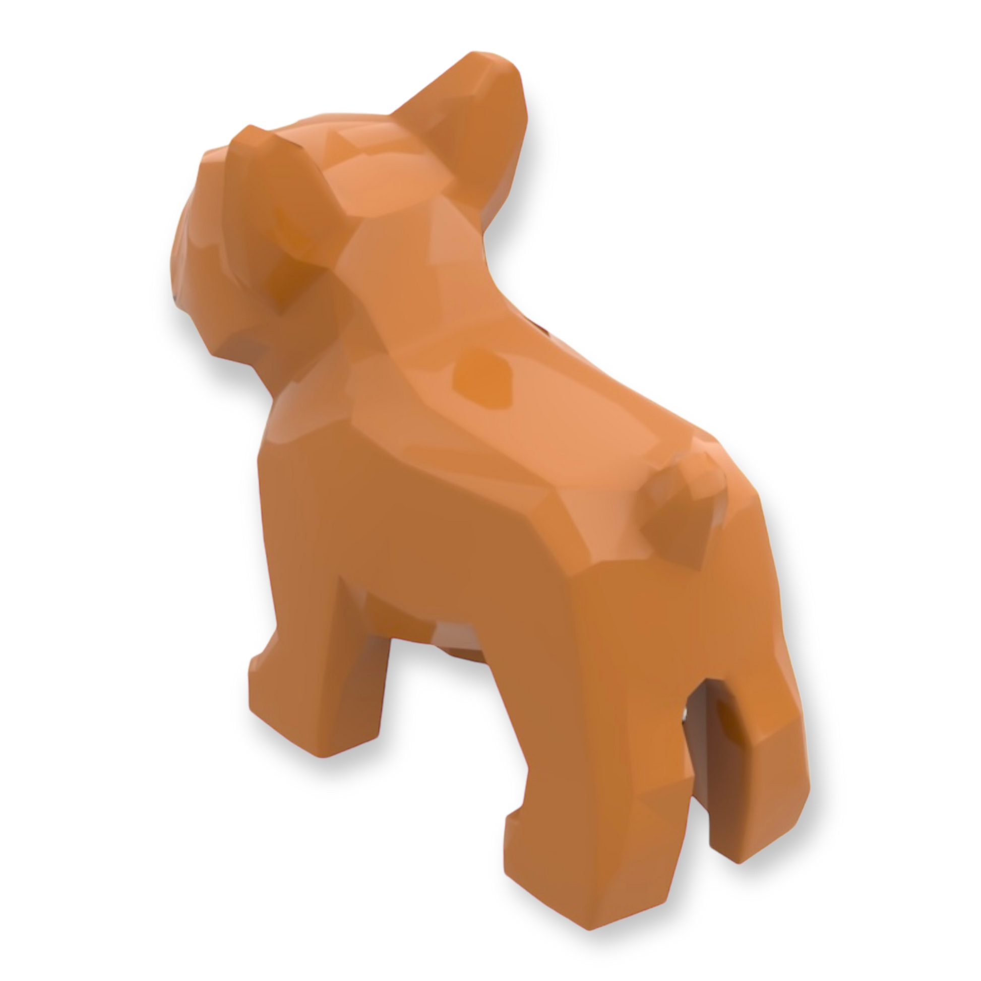 LEGO Hund - French Bulldog with Black Eyes Nose Mouth in Medium Nougat