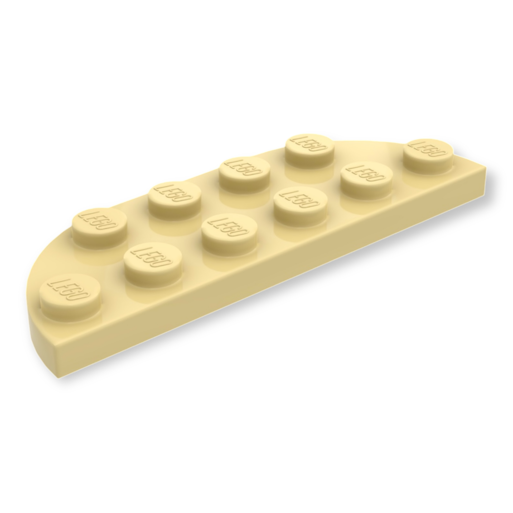 LEGO Plate Round Corner 2x6 Double in Tan