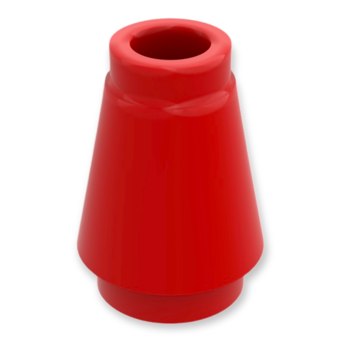 LEGO Cone 1x1 with Top Groove in Red