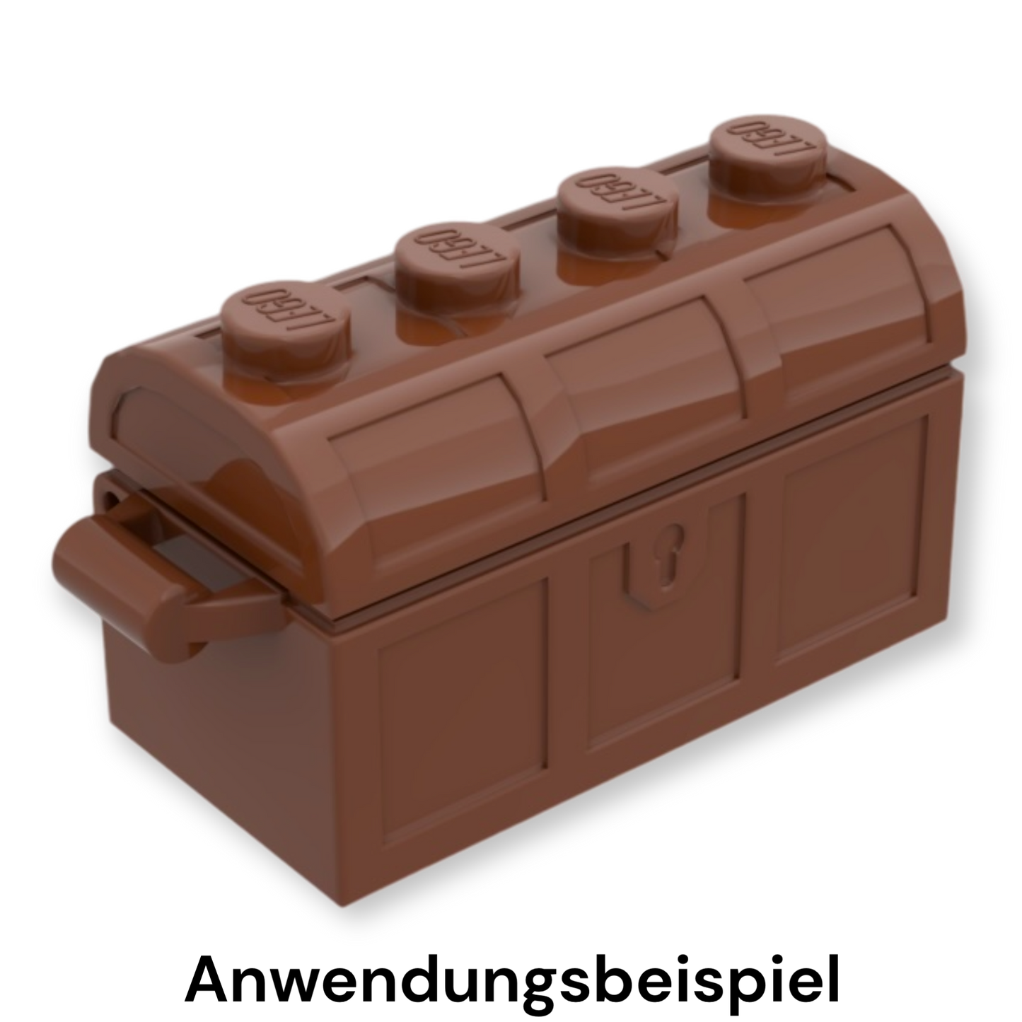 LEGO Treasure Chest Lid Curved with Thick Hinge - Reddish Brown