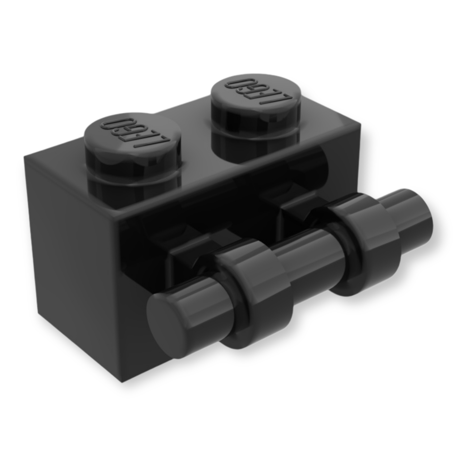 LEGO Brick Modified 1x2 - mit Bar Handle in Black