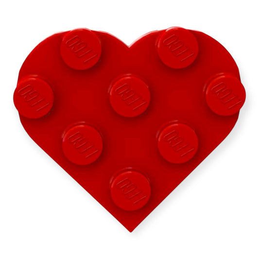 Plaque LEGO Ronde 3x3 Coeur - Rouge