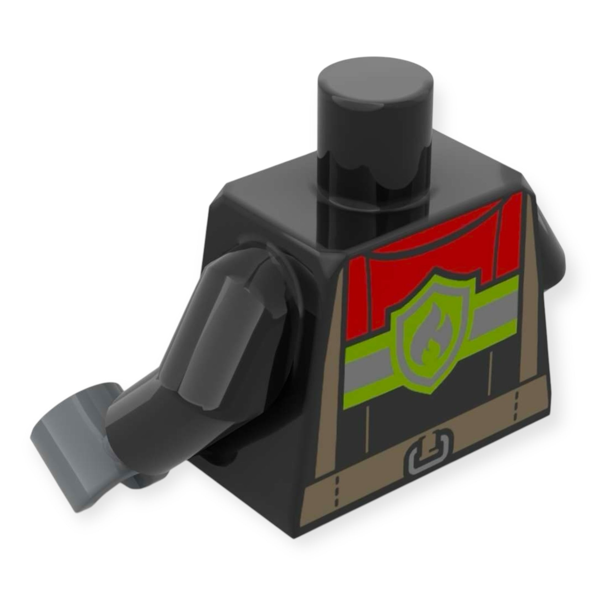 LEGO Minifiguren Torso 5419 - Schwarze Feuerwehr-Jacke