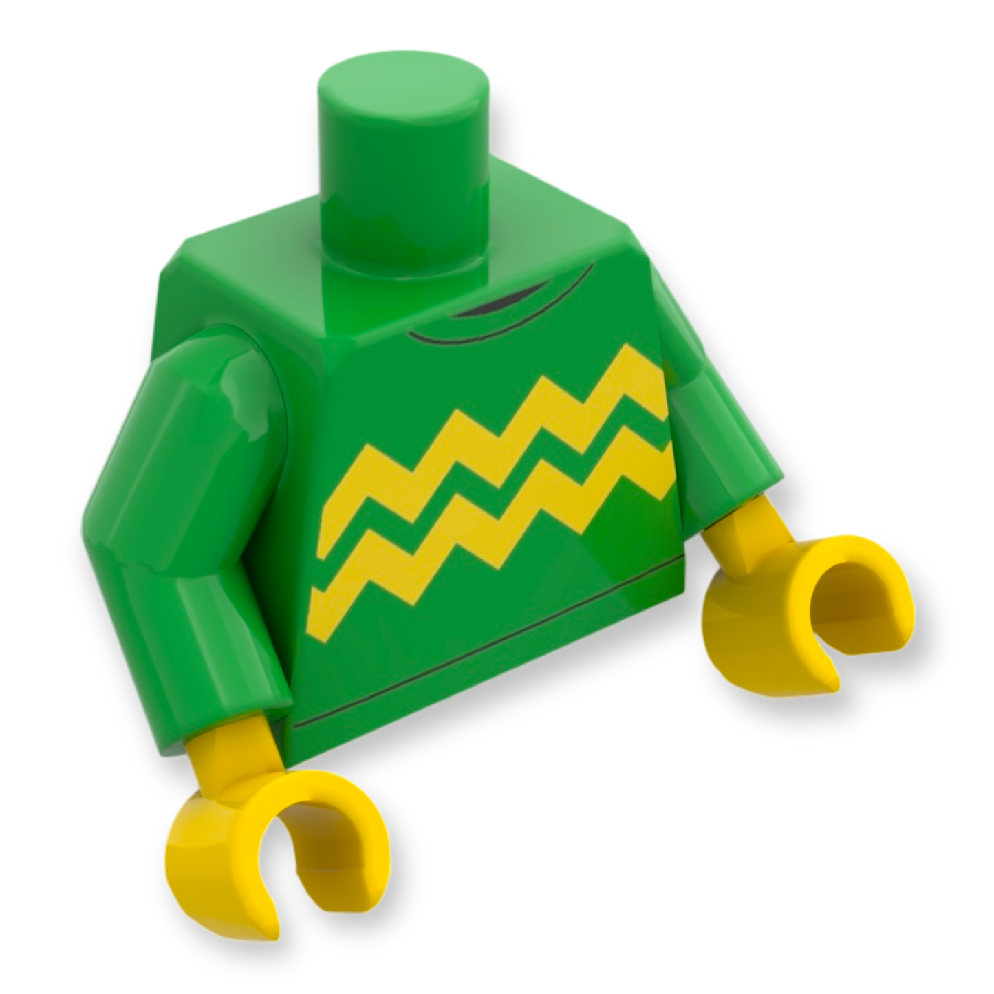 LEGO Torso 5997 Heller Grüner Pullover mit Hellgelben Zickzack-Linien