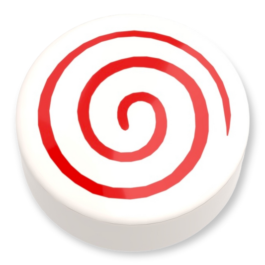 LEGO Tile 1x1 Round - Rote Spirale / Lolly