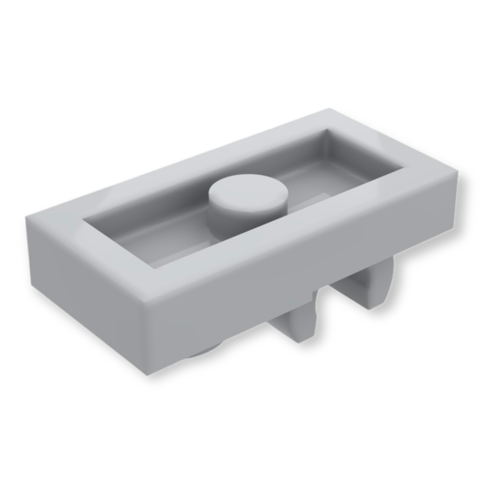 LEGO Plate Modified 1x2 Open O Clip - Light Bluish Gray