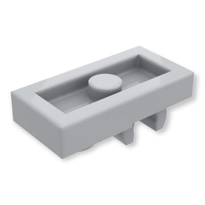 LEGO Plate Modified 1x2 Open O Clip - Light Bluish Gray