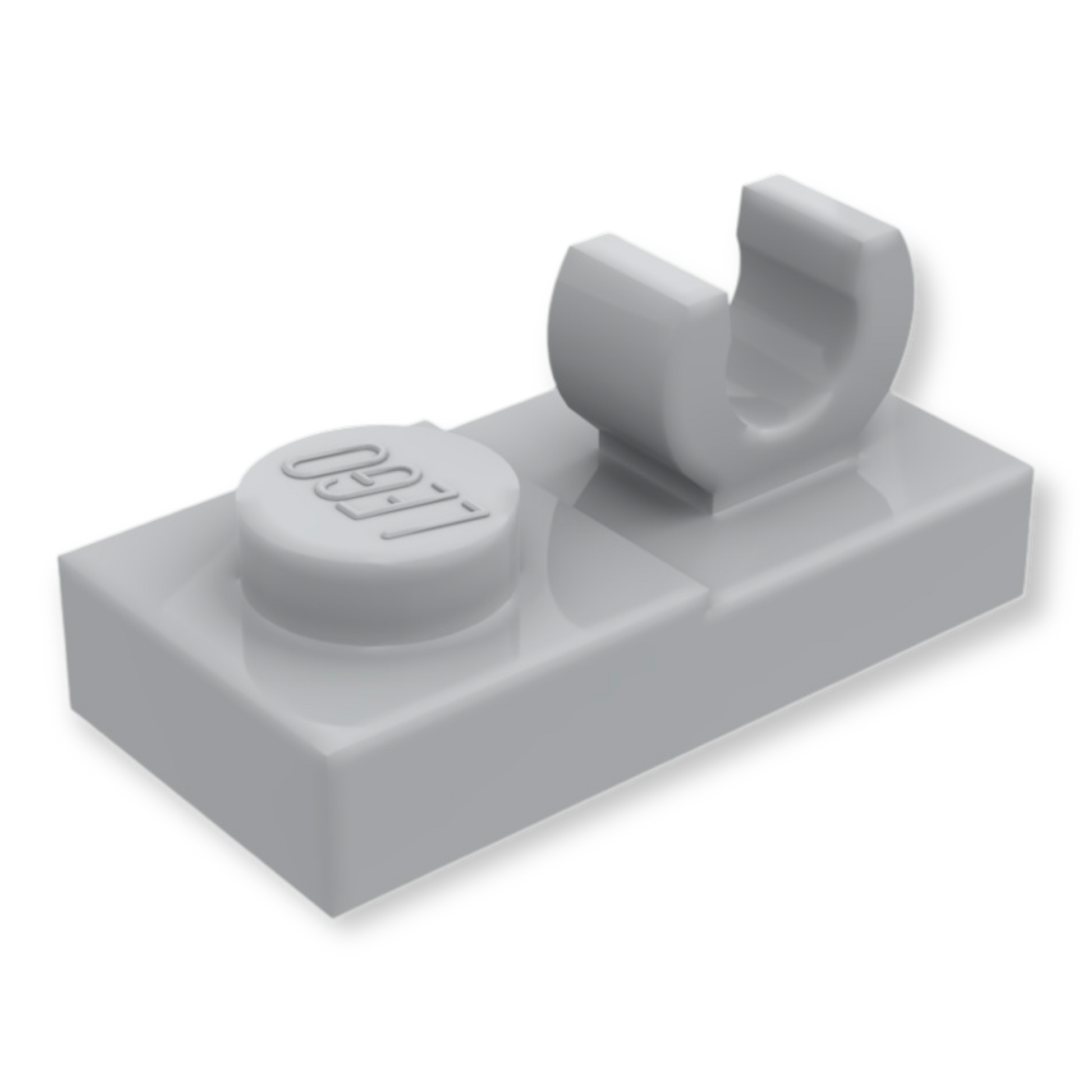 LEGO Plate Modified 1x2 Open O Clip - Light Bluish Gray