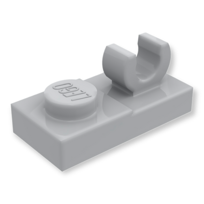 LEGO Plate Modified 1x2 Open O Clip - Light Bluish Gray