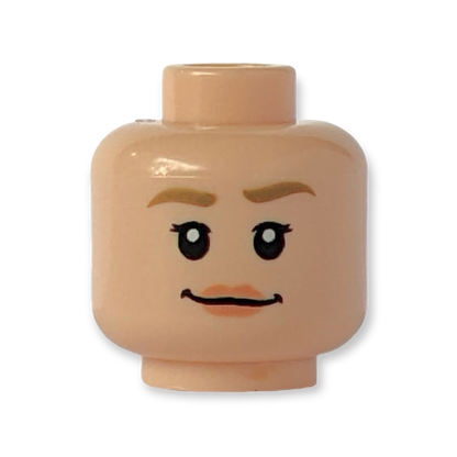 LEGO Head - 3459 Doppelseitig Dunkelbraune Augenbrauen Lippen in Nougat Lächeln mit offenem Mund und Zähnen