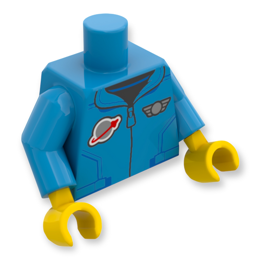 LEGO Minifiguren Torso - 5976 Jacke mit Kragen und Reißverschluss, Classic Space Logo