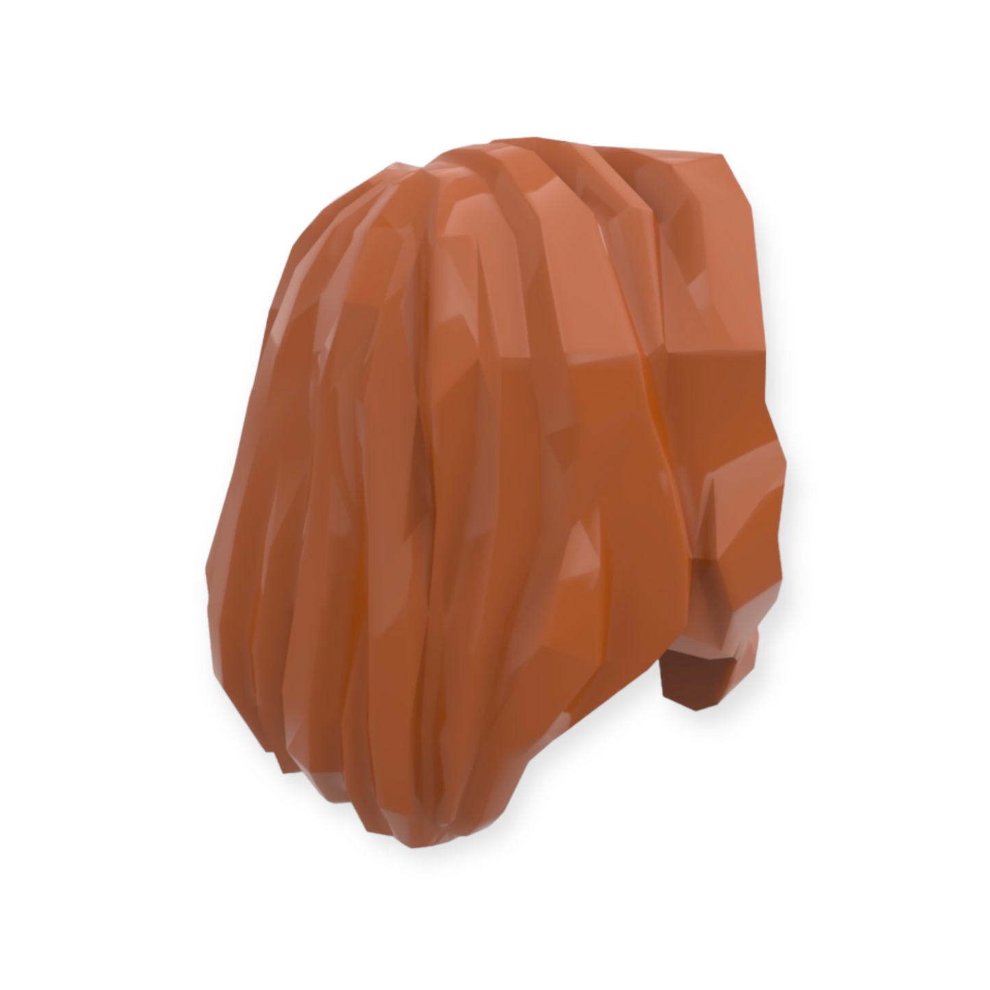 LEGO Frisur Nr 4 - Mittellang mit Scheitel Haare hängen über die rechte Schulter - Dark Orange