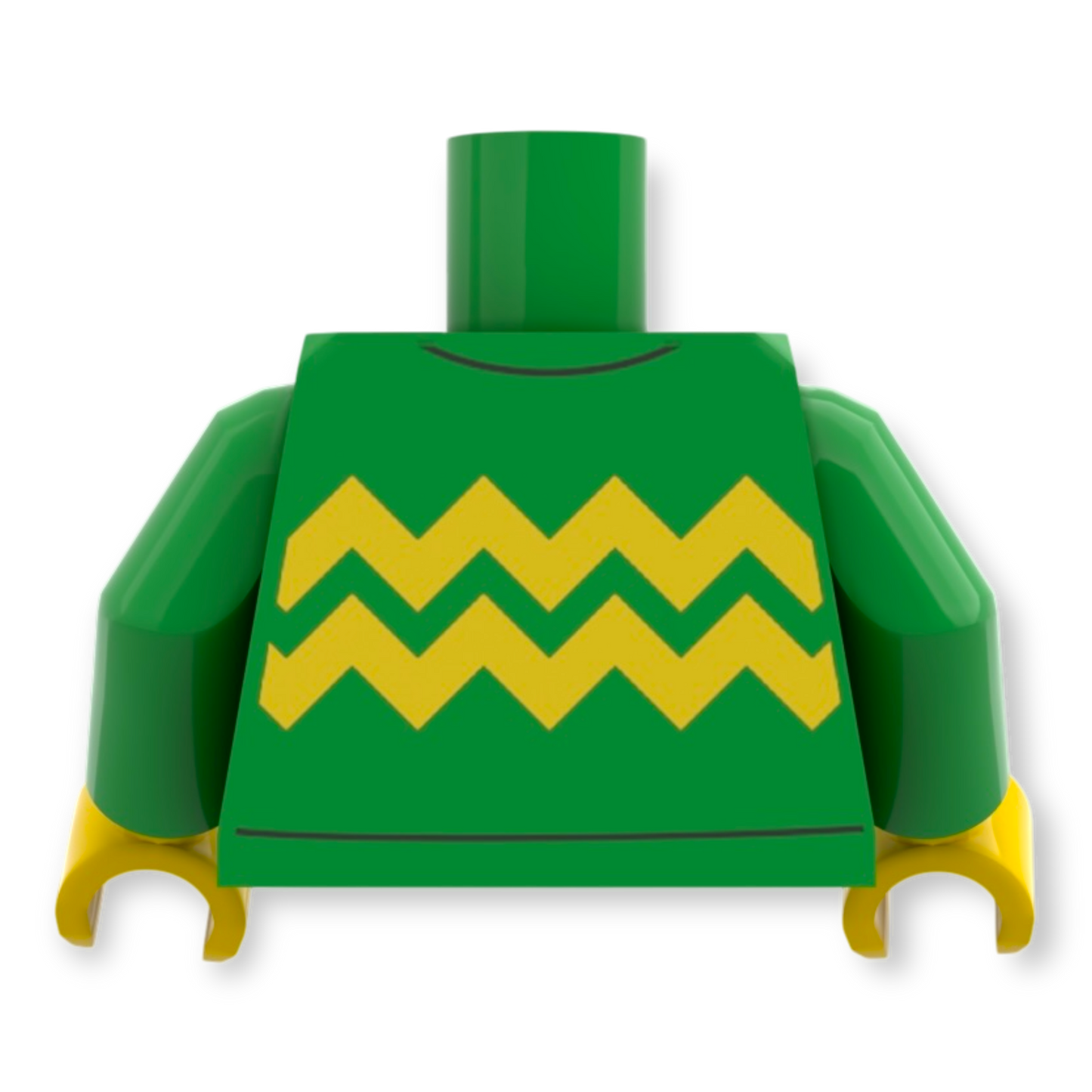 LEGO Torso 5997 Heller Grüner Pullover mit Hellgelben Zickzack-Linien