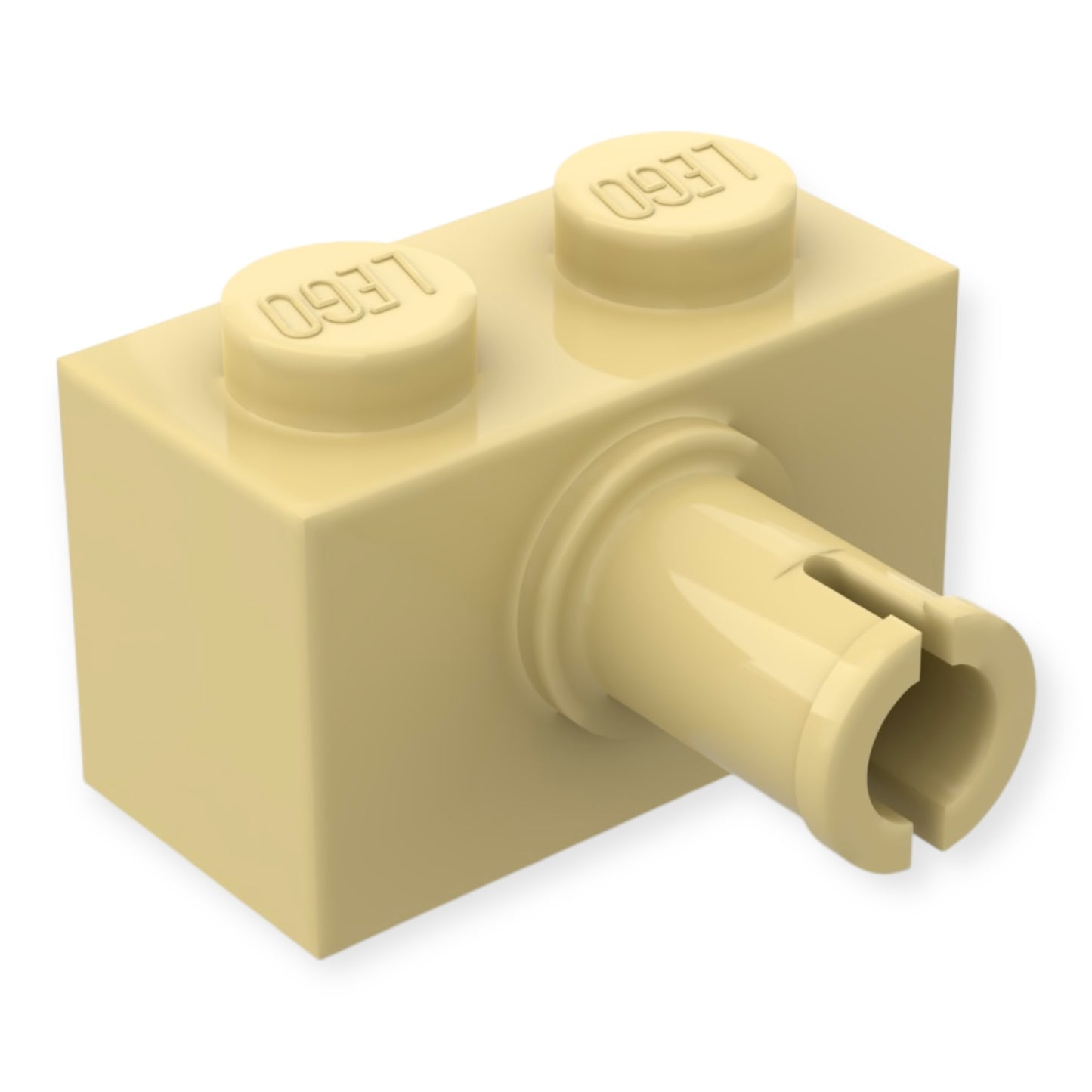 LEGO Brick Modified 1x2 - mit Pin in Beige / Tan