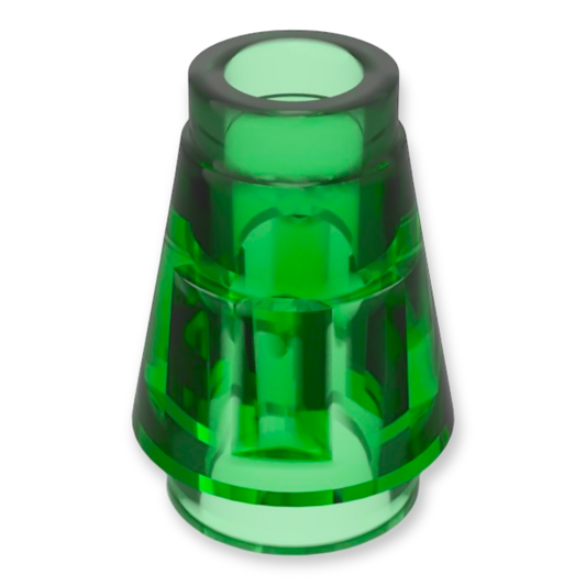 LEGO Cone 1x1 in Trans-Green