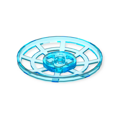 LEGO Dish 6x6 Inverted (Radar) Webbed - Trans-Light Blue