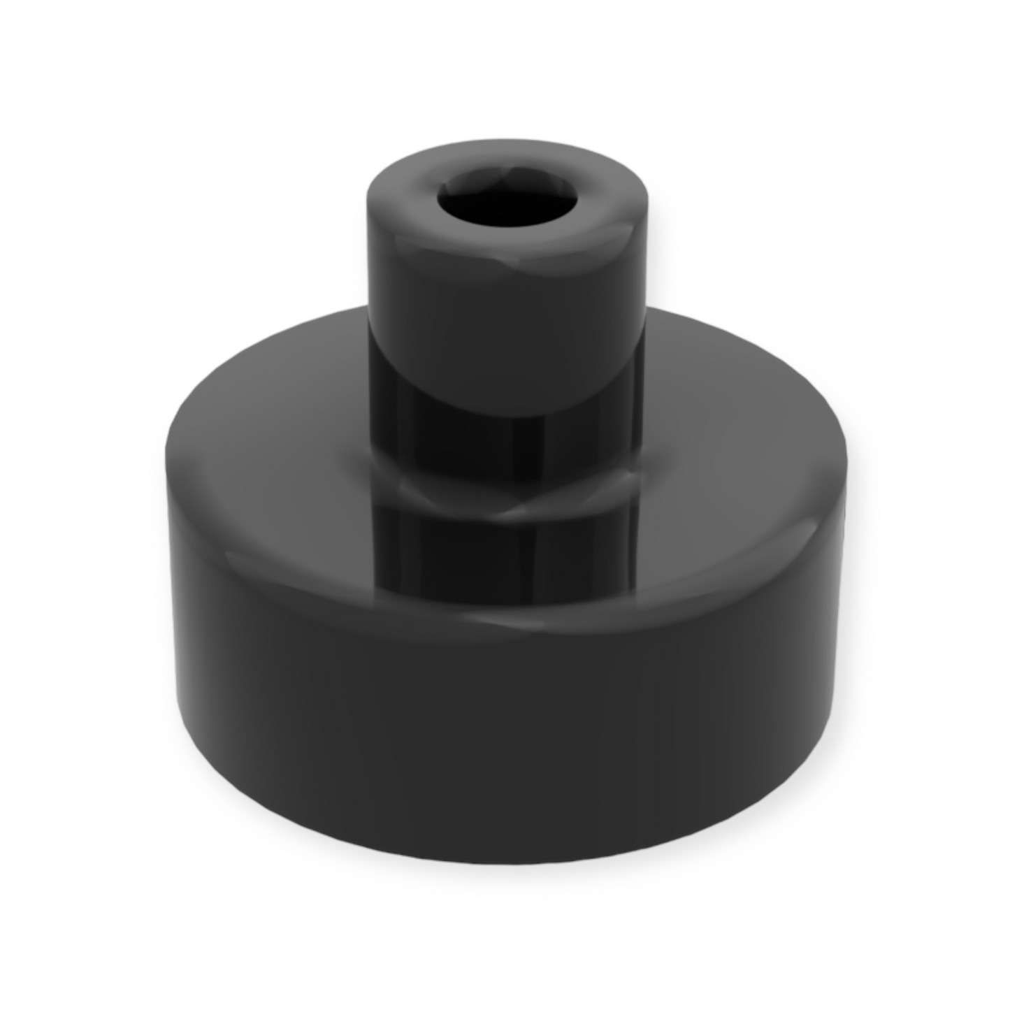 LEGO Tile Round 1x1 with Bar and Pin Holder - Black
