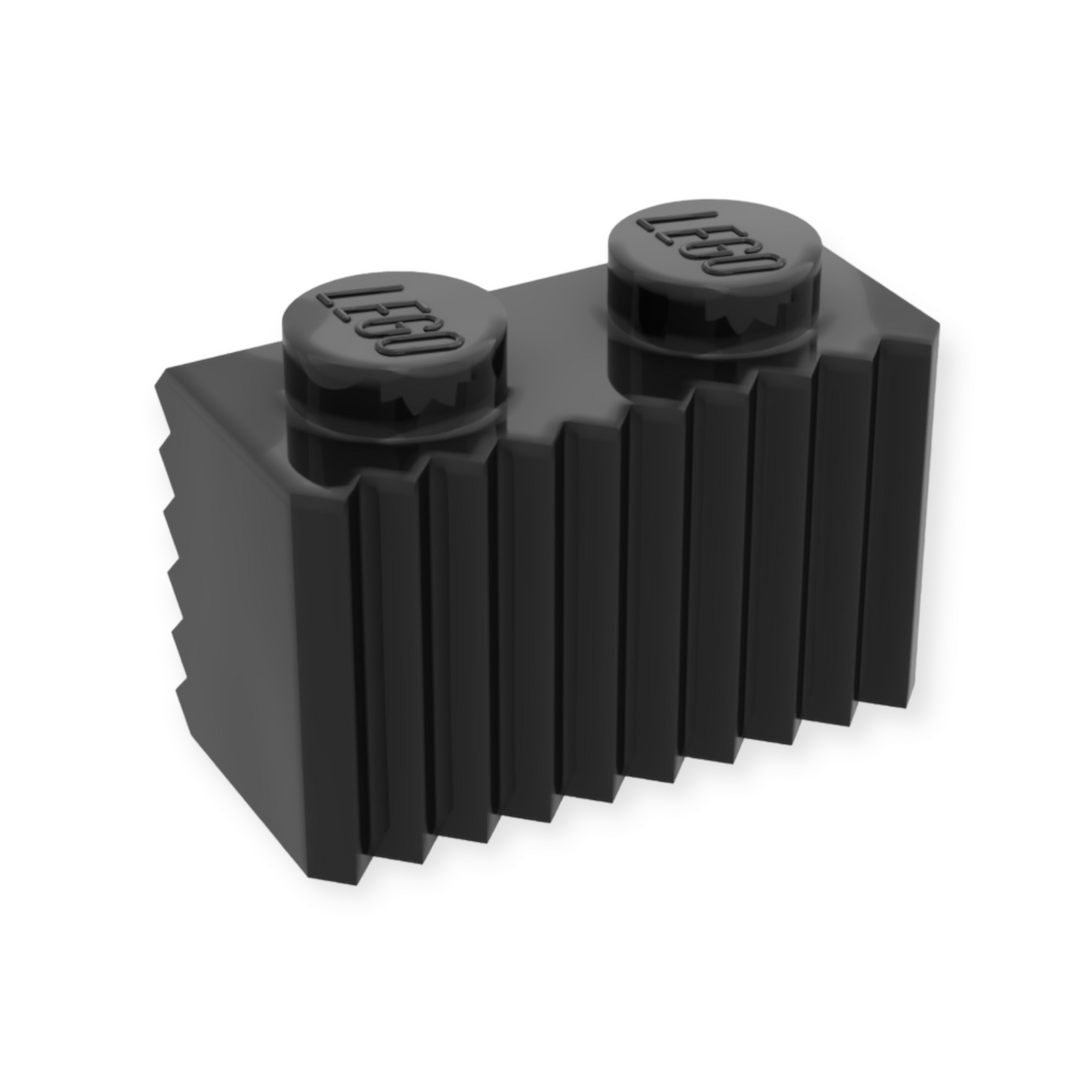 LEGO Brick Modified 1x2 - Grill / Flutet Profile Black