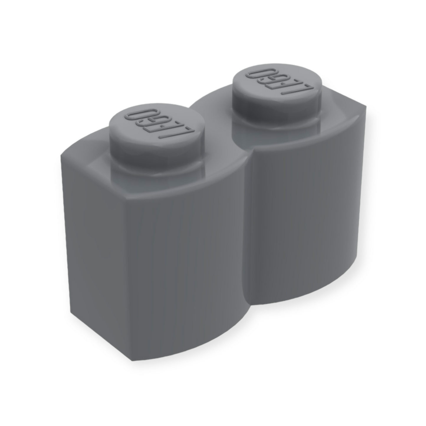 LEGO Brick Modified 1x2 Log Profile - Dark Bluish Gray