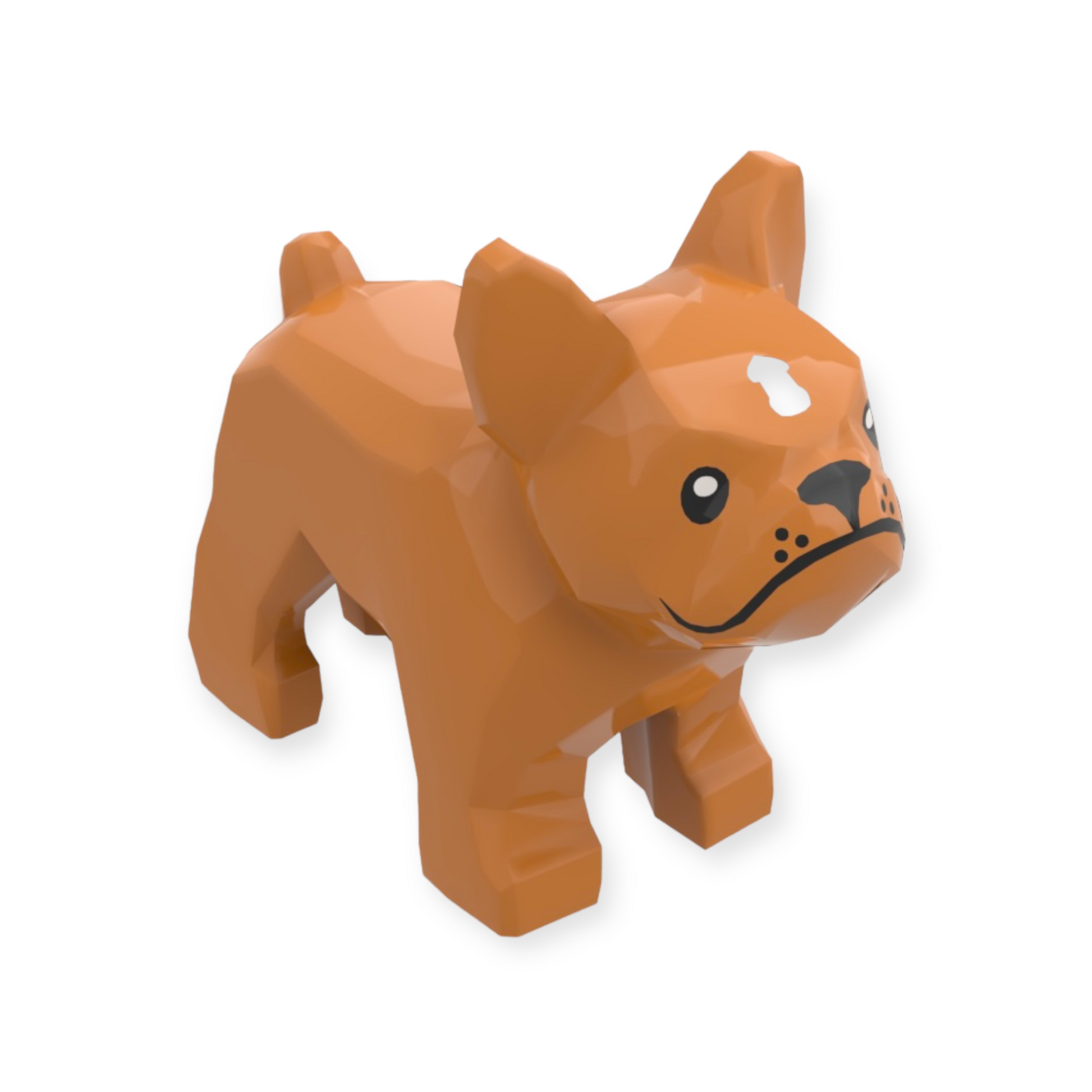 LEGO Hund - French Bulldog with Black Eyes Nose Mouth in Medium Nougat –  ®