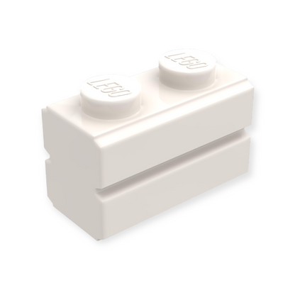 LEGO Brick Modified 1x2 - Mauerstein in White