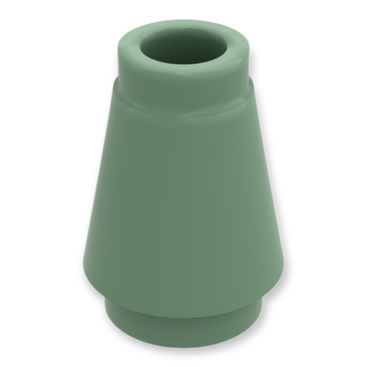 LEGO Cone 1x1 with Top Groove in Sand Green