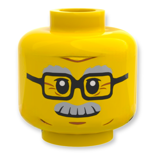 LEGO Head - 1964 sourcils touffus et moustache