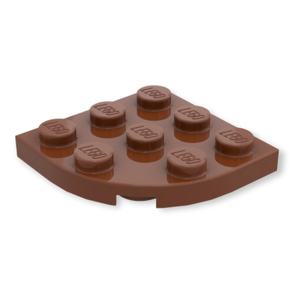 LEGO Plate Round Corner 3x3 - Reddish Brown