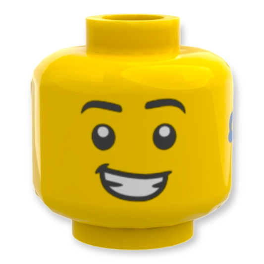 LEGO Head - 3769 avec sourcils noirs et visage souriant