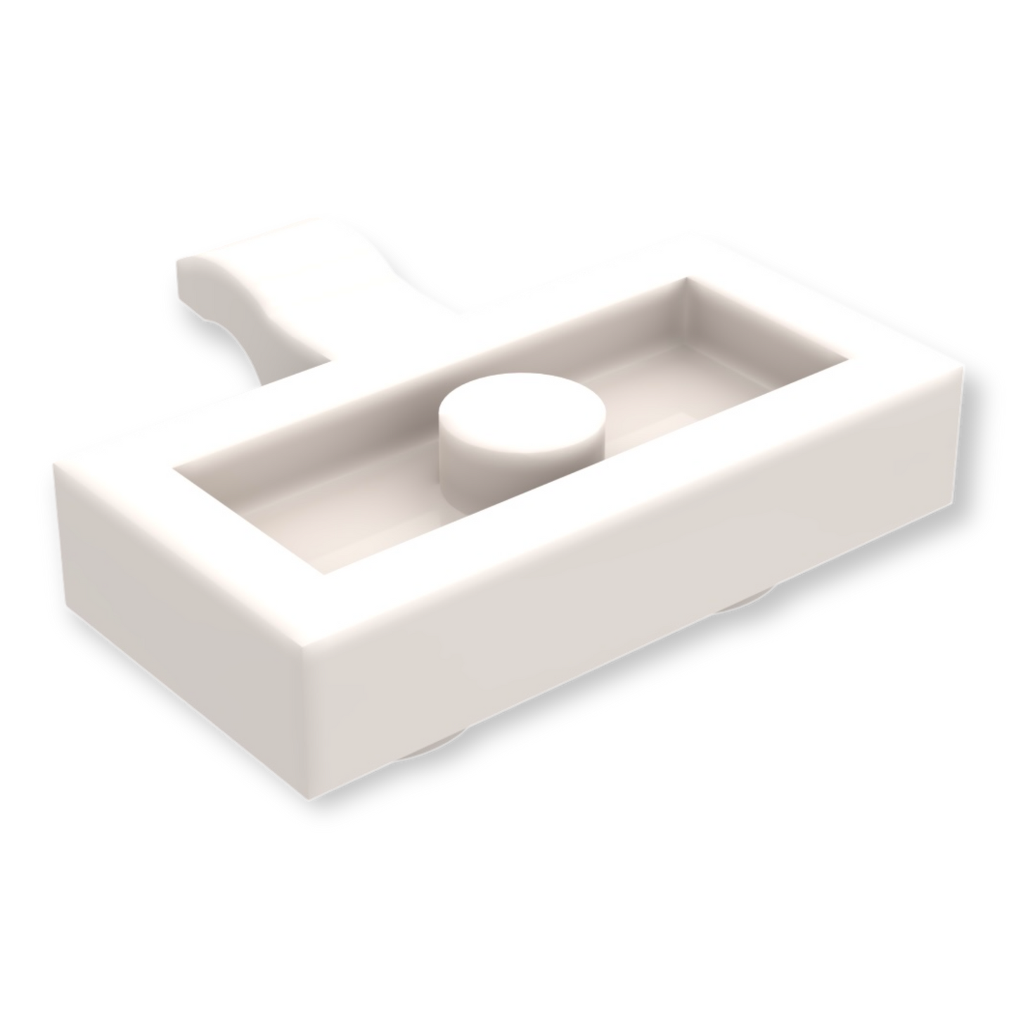 LEGO Plate Modified 1x2 with Clip on Side (Horizontal Grip) - in Weiß