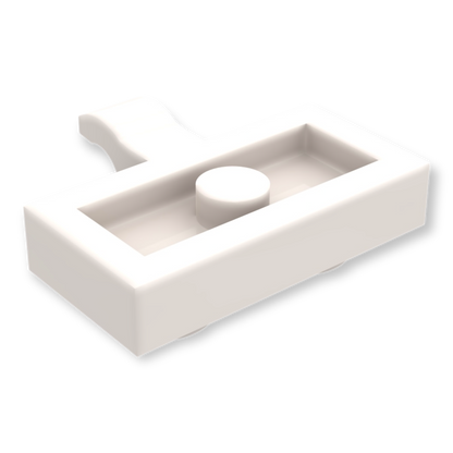 LEGO Plate Modified 1x2 with Clip on Side (Horizontal Grip) - in Weiß