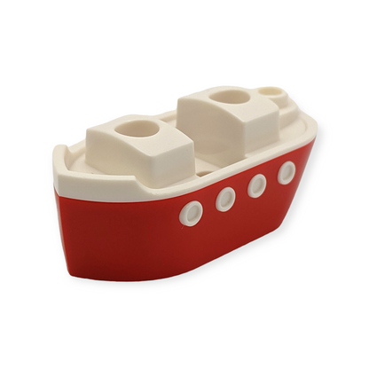 LEGO Kostüm - Rote Fähre/Schiff mit geformter weißer Oberseite