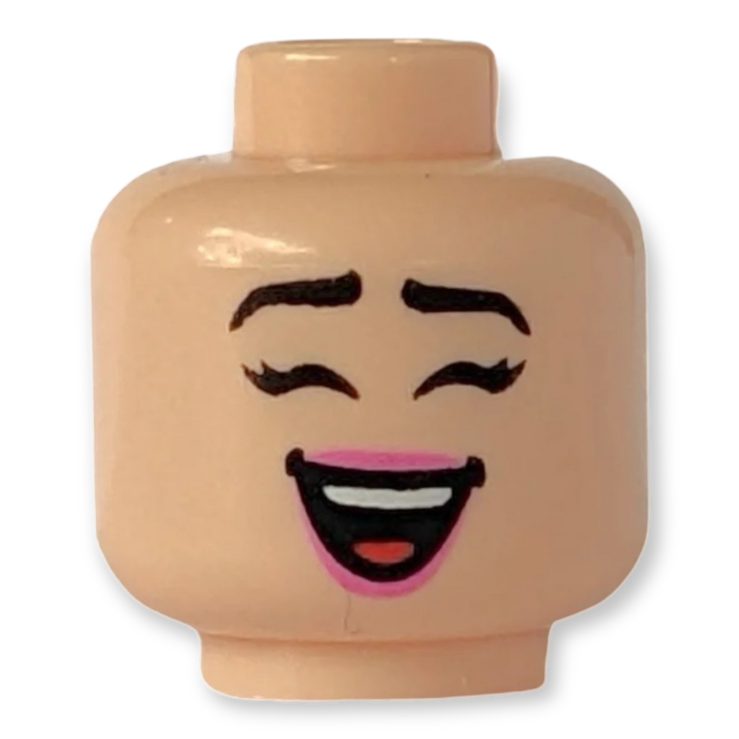 LEGO Head - 3465 Female black eyebrows dark pink lips