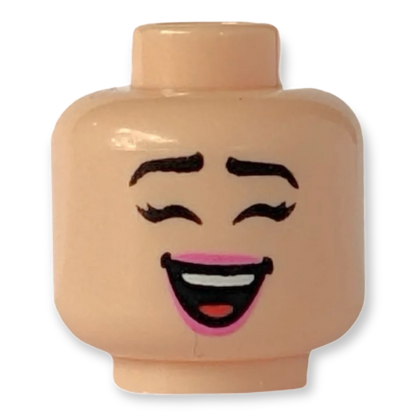 LEGO Head - 3465 Female black eyebrows dark pink lips